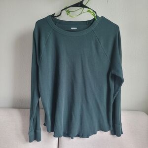 Women's Long Sleeve Thermal Tee - Forest Green
